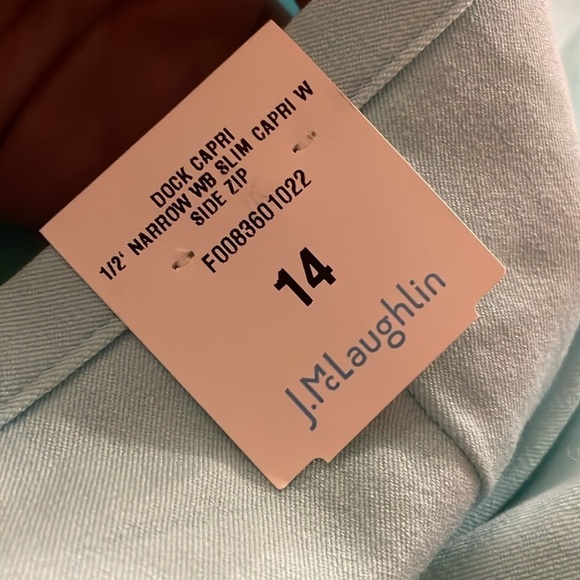 J. McLaughlin Dock Capri Pant NWT Robin’s Egg Mint Green Size 14 - Picture 8 of 9